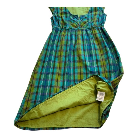 Eddie Bauer Plaid Dress Teal Blue, Green and Purple - Size 6 - Picture 4 of 10